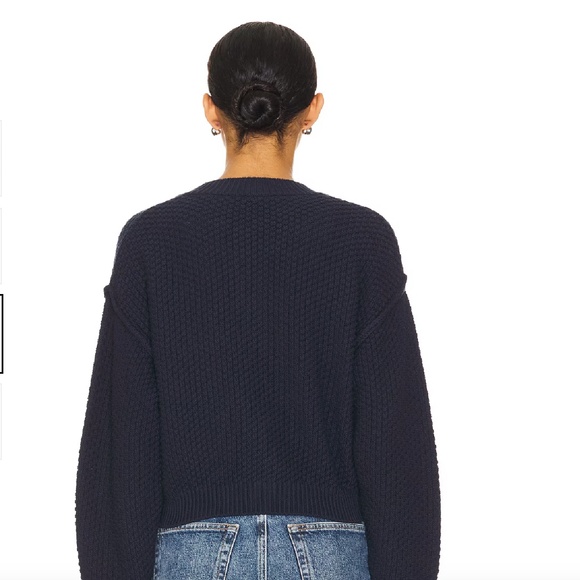 Free People Lila Cardi (Crop Cardigan), Sky Captain Navy, Small - Picture 4 of 6